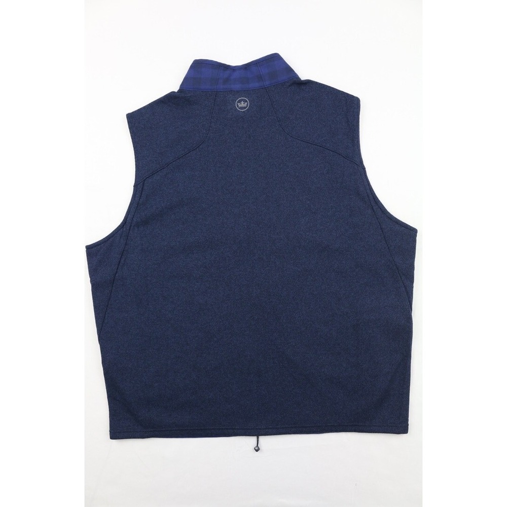 Peter Millar Vest Mens Navy Blue Fuse Elite Flannel Hybrid Performance XXL Plaid - Picture 12 of 16